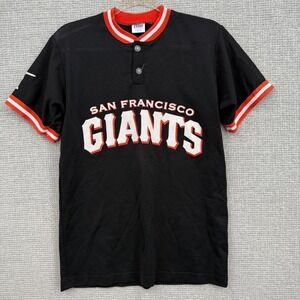 Vintage San Francisco Giants Evans Baseball‎ Jersey Small 17 Black Orange Logo